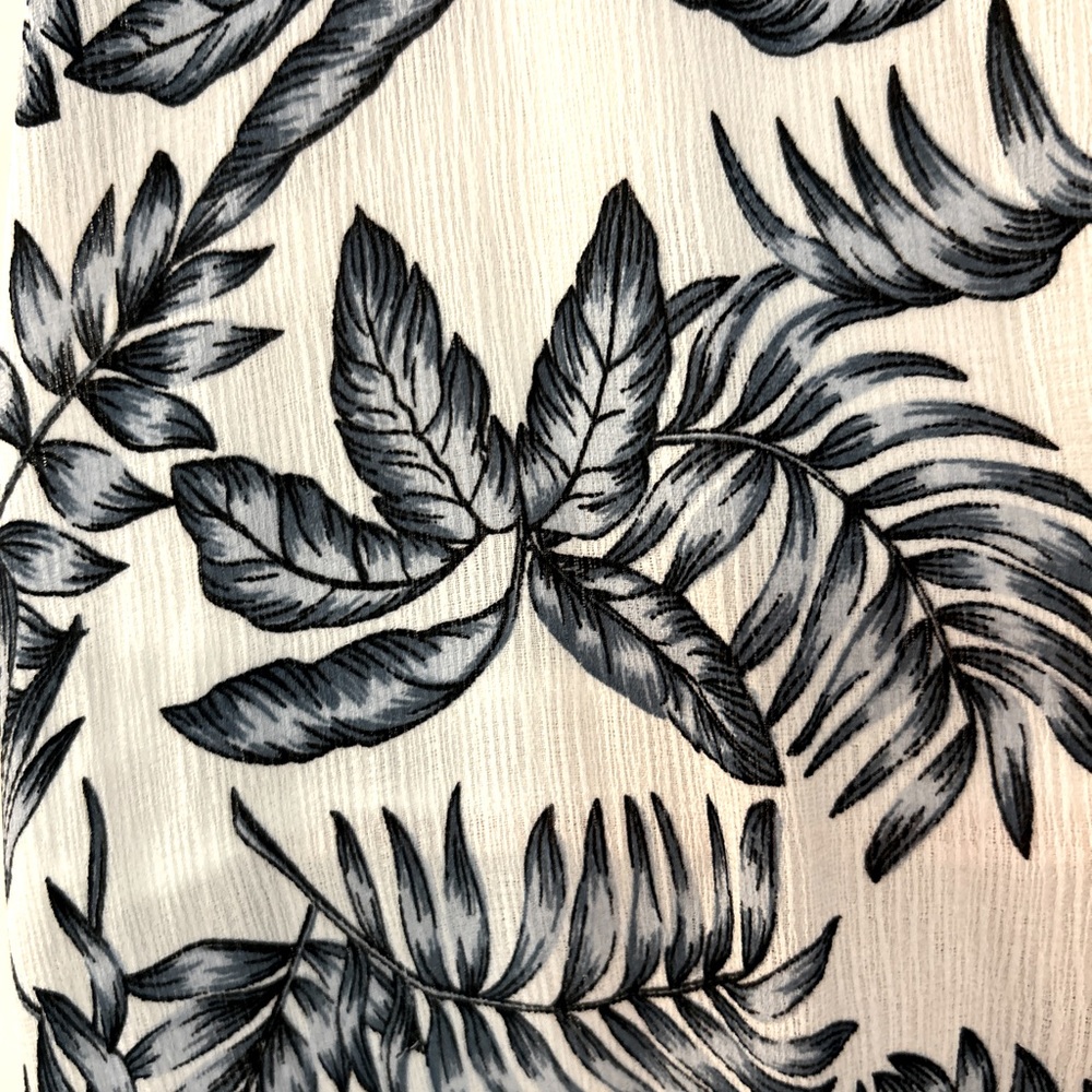 Palm Frond Shift Ruffle Hem Leaf Print HYVFE Maxi Vacation Cruise Sun Day Dress - Picture 3 of 16